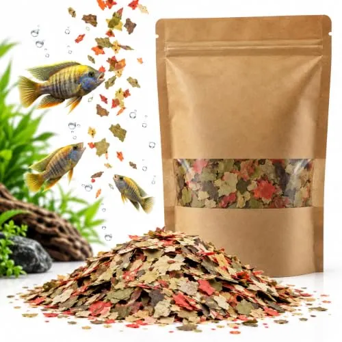 TD STONES Malawi Fischfutter 1 kg für Aquarienfische | Alleinfuttermittel, Flocken, Tabletten oder Granulat, wiederverschließbare Packung