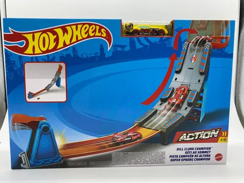 Hot Wheels Super Sprung Champion Set - Action-Spielset mit 1 Fahrzeug, fördert Kreativität und Geschicklichkeit, ideal für Kinder von 5-11 Jahren