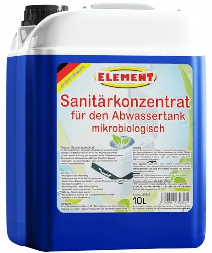 Sanitärflüssigkeit I Sanitärkonzentrat 10L I Campingtoilette Abwassertank WC I MIKROBIOLOGISCH I Sanitärflüssigkeit I Sanitärzusatz für Campingtoilette I Toilettenzusatz