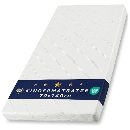 Matratze Kinderbett Mattress 70x140 cm Kindermatratze für Babybett Reisebett Beistellbett und Gitterbett Kinderbettmatratze Bettmatratze für Baby und Kinder 70 x 140
