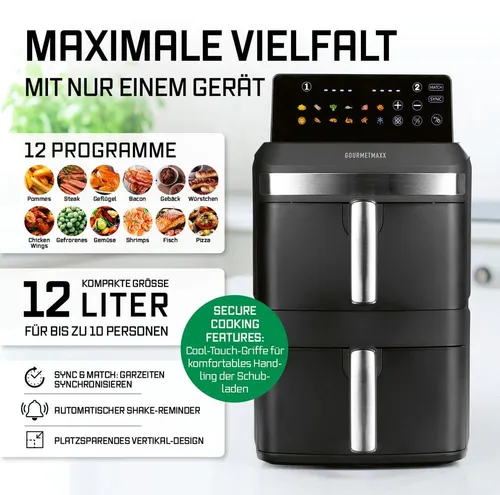 GOURMETmaxx Heißluftfritteuse FryUp XL, 1800 W