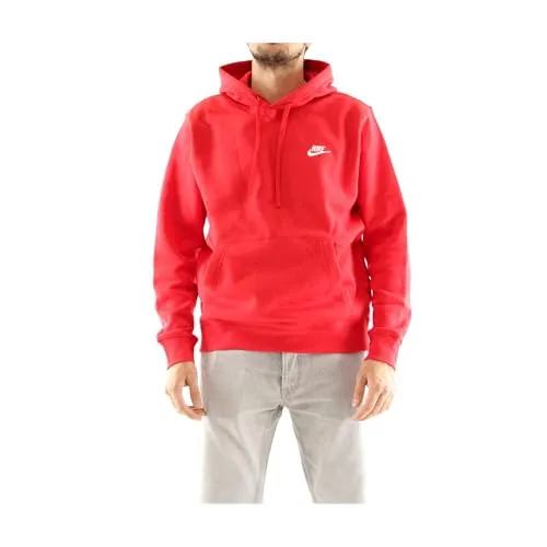 Nike NSW Club Hoodie Herren - university red, Größe XL - Kleidung: Wärmender Hoodie aus weichem Materialmix mit flauschiger Innenseite und praktischer Kängurutasche für optimalen Tragekomfort.