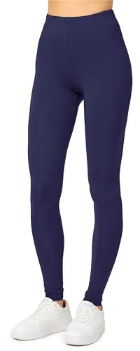 Merry Style Damen Lange Leggings aus Viskose MS10-143 (Dunkelblau, XL)