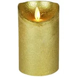 Coen Bakker Deco BV LED-Kerze LED Echtwachskerze Kerze 10 / 12,5 / 15 cm Timer Ø 7,5cm Wachskerze (1-tlg), große Farb- und Größenauswahl, Echtwachskerzen mit Timerfunktion goldfarben Ø 7.5 cm x 12.5 cm