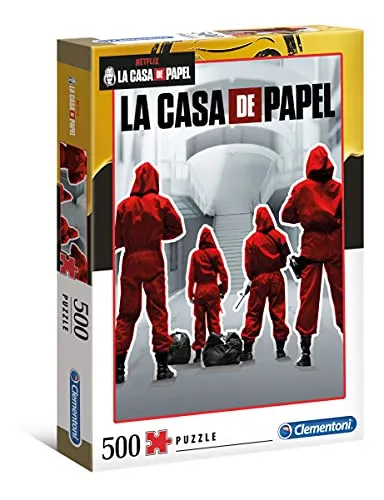 Clementoni 35084 La Casa de Papel – Puzzle 500 Teile ab 9 Jahren, buntes Erwachsenenpuzzle mit kräftigen Farben, Geschicklichkeitsspiel für die ganze Familie, schöne Geschenkidee