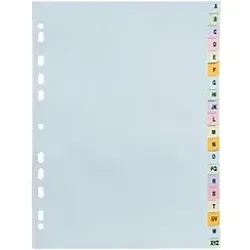 Exacompta Forever Alphabetisches Register A4 Farbig sortiert 20 Stück Karton 11 Löcher 2621E