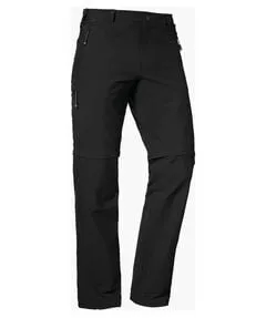 Schöffel Herren Koper1 Zip Off Hose, Schwarz - Wanderhose mit abnehmbaren Beinen, ideal für wechselnde Wetterbedingungen und ausgestattet mit mehreren praktischen Taschen für unterwegs.