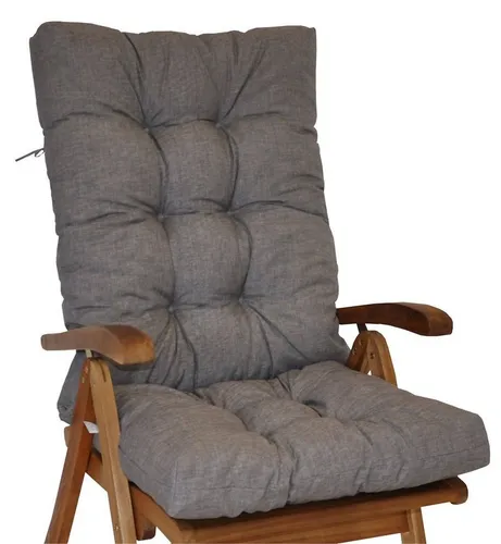 Rattani Hochlehnerauflage Polster für Gartenstuhl Hochlehner Auflage Sylva 120 x 50 dunkelgrau, Material Uni Living dunkelgrau