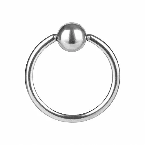 Piercingfaktor Piercing BCR Ring Septum Klemm Big Captive Bead Klemmring Klemmkugelring für Tragus Helix Ohr Nase Lippe Brust Intim Nippel Silber 1,0mm x 10mm x 3mm