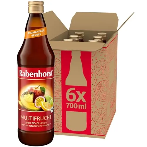 RABENHORST Multifrucht BIO 6er Pack (6 x 700 ml). Unser klassischer Bio-Mehrfruchtsaft mit natürlichem Vitamin C