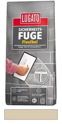 Lugato Sicherheitsfuge Flexibel Flexfugenmörtel bis 6 mm Bahamabeige 1 kg