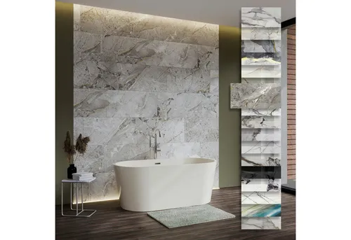 Hexim Wandpaneel Marmoroptik 6 Stück 78x39cm in weiß von HEXIM