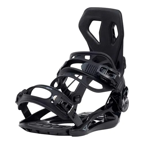SP Bindings Snowboard Bindung Base Black | Größe M| Farbe: Schwarz | Patentiertes FASTEC System | Hybrid mit Fast Entry + Strap in | Performance + Comfort | Für Damen & Herren