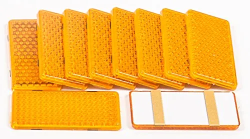 Reflektoren-Set 10 Stück sebstklebend, eckig, 9,5 x 4,5 cm, lieferbar in den Farben Gelb, Rot oder Weiß (Gelb)