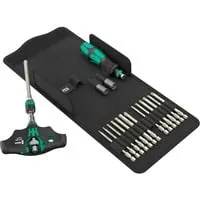 Wera Kraftform Kompakt 400 RA SHK Set 1 - 19-teiliges Bit-Set mit Ratschenfunktion - Schraubenzieher-Set mit 19 Teilen, inklusive ergonomischem Griff und Rapidaptor-Technologie für blitzschnelles Wechseln der Bits.