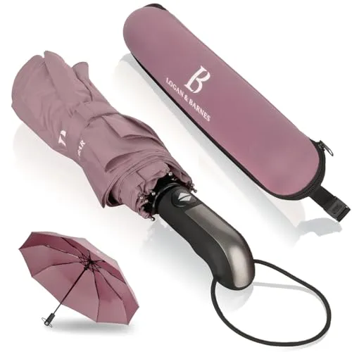 Logan & Barnes Taschenregenschirm Manchester in pink von LOGAN & BARNES