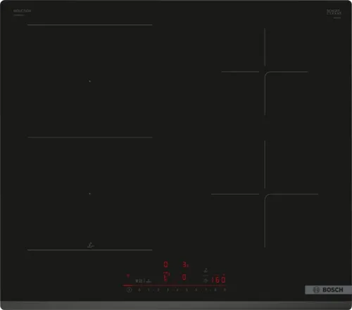 Bosch PVS63KHC1E Induktionskochfeld 60 cm, Schwarz - Kochfeld der Serie 6 mit PerfectFry Plus Bratsensor für perfekte Ergebnisse ohne Anbrennen. Flexibel mit CombiZone für große Töpfe und Smart Hood Automatic für optimale Dunstabzugsteuerung.