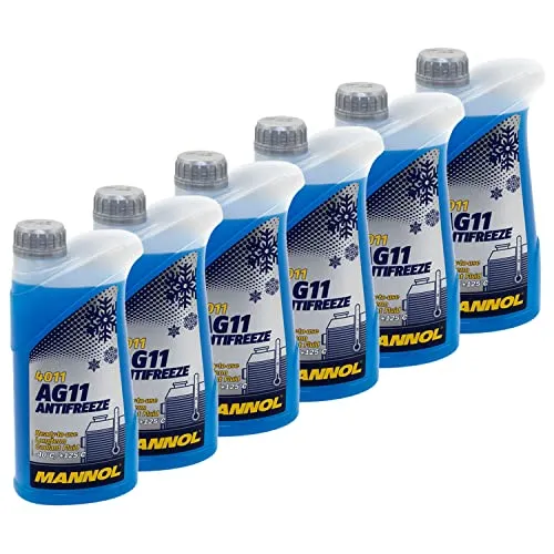 Kühlerfrostschutz MANNOL Longterm Antifreeze 6 X 1 Liter Fertiggemisch -40°C blau