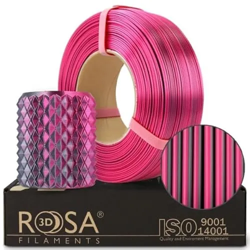 ROSA 3D PLA Magic Silk Filament 1.75 mm für 3D Drucker | Druckmaterialien Leicht Glänzend Bioabbaubar PLA 3D Drucker Filament | 3D Printing Materials | Mystisch Purpur Refill 1 kg