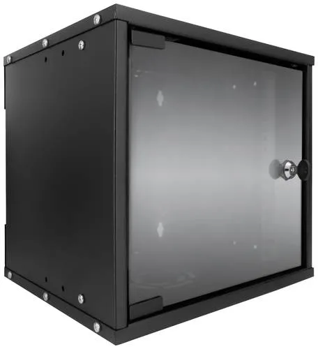 Intellinet 711692 10 Zoll Wandgehäuse 6 HE Schwarz - Wandschränke für flexible Netzwerkinstallationen, mit abnehmbaren Seitenwänden und abschließbarer Sicherheitsglastür für einfachen Zugang und hohe Sicherheit.