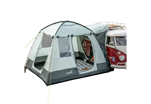 Skandika Busvorzelt Pitea Van - Freistehendes Kuppelzelt für 4 Personen, 9 m² zusätzlicher Wohnraum, wasserfest mit 3000 mm Wassersäule und Moskitonetzen