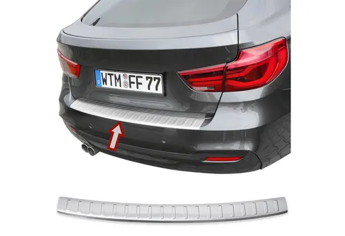 RECAMBO Ladekantenschutz für BMW 3er GT F34 (2013-2020) - Abdeckblenden, hochwertiger V2A Edelstahl schützt Ihren Lack vor Kratzern und verleiht Ihrem Fahrzeug eine exklusive Optik. Einfache Montage dank vormontiertem Spezialklebeband.