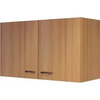 Flex-Well Classic Oberschrank Nano 100 cm – Buche Nachbildung - Küchen-Hängeschrank mit 2 Drehtüren, hochwertiger Verarbeitung und flexiblem Stauraum. Ideal für ein helles, freundliches Küchenambiente.