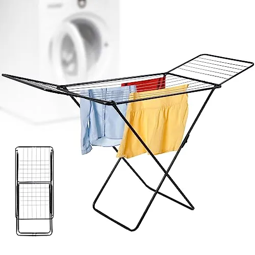 KADAX Wäscheflügeltrockner, klappbarer 2-Flügel Wäscheständer mit 18m Trockenlänge - Standtrockner mit 18m Trockenfläche, klappbar und aus pulverbeschichtetem Stahl, ideal für platzsparendes Trocknen von Kleidung.