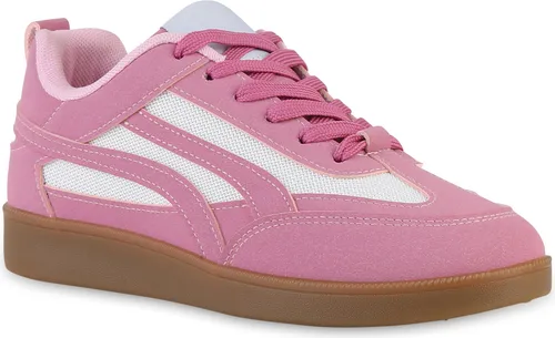 VAN HILL Damen Sneaker Low Flach Metallic in Pink, Größe 38 - Damen-Sneaker, stylish und bequem, perfekt für den Alltag und Freizeitaktivitäten.