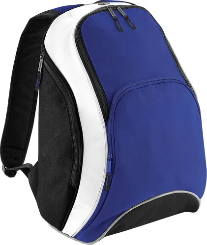 BagBase BG571 Teamwear Backpack - Schulrucksack aus strapazierfähigem 600D/420D Polyester mit gepolstertem Rücken und Schultergurt, ideal für Schule und Freizeit. Inkl. Kopfhörerausgang und Wasserflasche-Tasche.