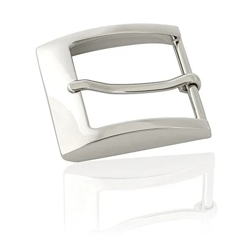 FREDERIC HERMANO Gürtelschnalle Buckle 40mm Metall Silber Poliert - Buckle Kingly - Dornschliesse Für Gürtel Mit 4cm Breite - Silberfarben Poliert