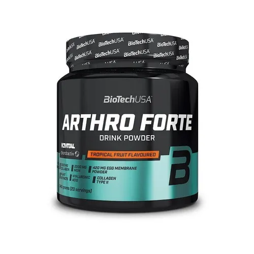 BioTech USA Arthro Forte Getränkepulver, 340 g Dose - Vitamine & Mineralien, unterstützt die Gelenkgesundheit und fördert die Beweglichkeit mit fruchtigem Geschmack von tropischen Früchten.