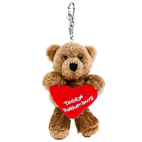Teddys Rothenburg Schlüsselanhänger Teddybär mit Herz 10 cm Kuscheltier klein Plüschbär