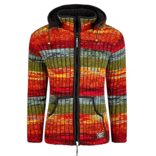 Schafwollstrickjacke bunt 726 | Schafwolle | Strickjacke | Schafwoll-Jacke | Woll-Jacke | Schafwolljacke | Außenjacke | Ripp-Wolljacke (DE/NL/SE/PL, Alphanumerisch, XL, Regular, Regular, Bunt)