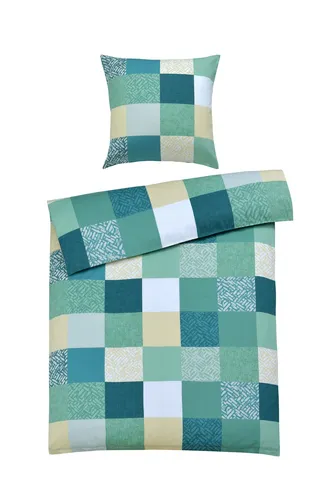 Produktbild casa NOVA Bettwäsche STELLA Satin BT 135x200 cm grün Bettbezug