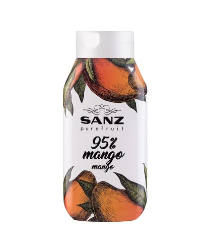 Mango Püree Sanz für Cocktails und Desserts. 95% Mango-Anteil, ohne Farbstoff.