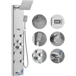 Duschpaneel-Turmsystem 6 Modi aus Edelstahl in weiß von Vevor