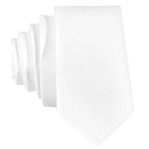 DonDon schmale weiße Krawatte 5 cm glänzend