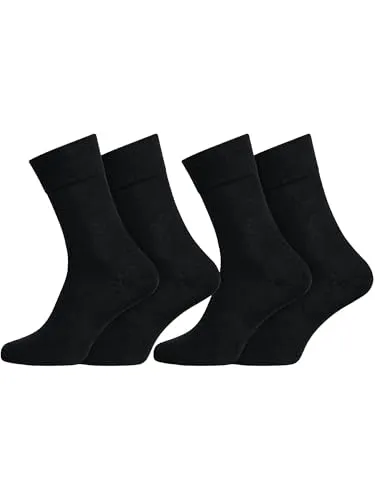 Nur Die 2er 98% Baumwolle Komfortbund Socke Herren feine atmungsaktive weiche Baumwolle Druckfreie Spitze, Mittelhoher Schaft Herrensocken Männer