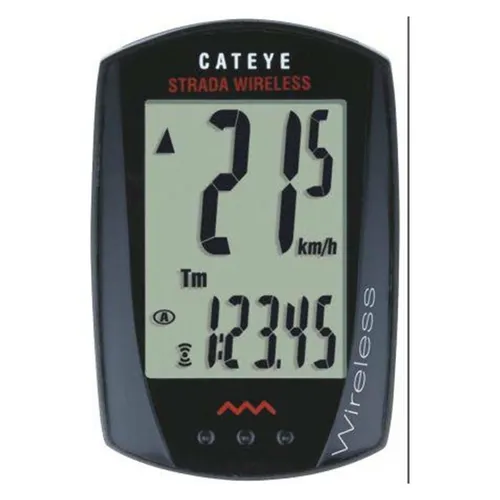 CATEYE Fahrradcomputer Strada Slim CC-RD310W schwarz - Fahrradcomputer mit flachem Design und fast unsichtbarem Sensor, bietet große Datenanzeige und eine Batterielaufzeit von bis zu 1 Jahr – ideal für Radfahrer, die Wert auf Eleganz legen.