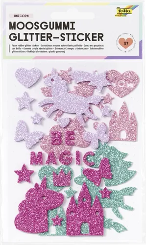 folia Moosgummi Glitter-Sticker 'Unicorn' 37