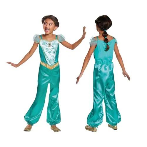Disguise Disney Offizielles Classic Aladdin Prinzessin Jasmin Kostüm Mädchen, Halloween Karneval Geburtstag Kleid Für Kinder, Größe S