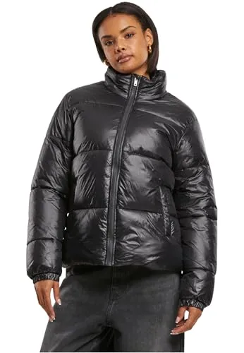 Urban Classics Damen Tb7003-ladies Recycled Short Shiny Puffer Jacket - Funktionsjacken aus recyceltem Nylon mit glänzender Oberfläche, die Stil und Nachhaltigkeit vereint und dich warm hält.