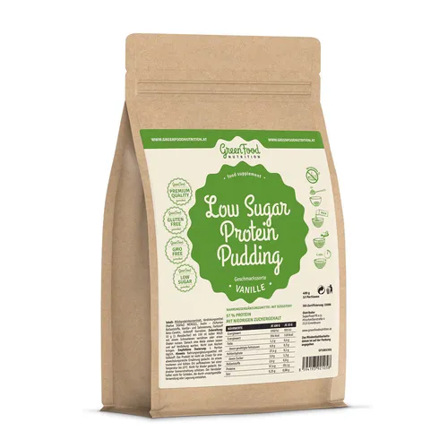 Produktbild GreenFood Nutrition Low Sugar Protein Pudding, 400 g Beutel, Vanille