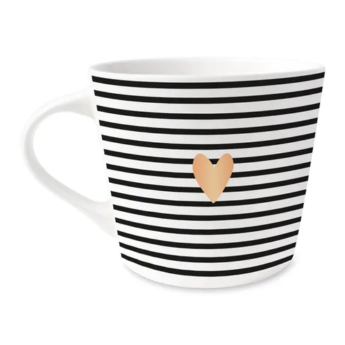 Grafik-Werkstatt Kaffee-Tasse mit Echtgold, 420 ml Herz Schreibkram Manufaktur