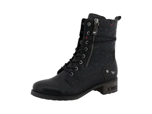 Schnürstiefelette MUSTANG SHOES - Damen Stiefelette aus Lederimitat/Textil, Gr. 37 - Wanderschuhe mit hohem Tragekomfort und warmem Futter für kalte Tage. Robust und langlebig, ideal für Alltag und Freizeit.