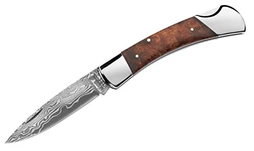 Magnum Taschenmesser Damast Lord - Klappmesser mit 21,5 cm Gesamtlänge und 9,2 cm Damastklinge, ideal für Outdoor-Enthusiasten und Sammler.