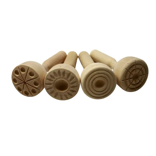 EDUPLAY 220-009 Holz Knetstempel, natur, 4-teilig (1 Set)