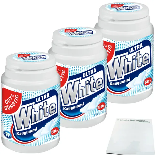Gut&Günstig Kaugummi Ultra White zuckerfrei 3x50 Stck. 3x70,5g Dose usy Block