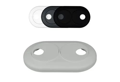 FUX Heizungsverkleidung Doppel Heizungsrohr Rosette, Rohrabstand variabel, Rohrabdeckung, Zubehör für Heizkörper, Abdeckungen Heizungsrohr